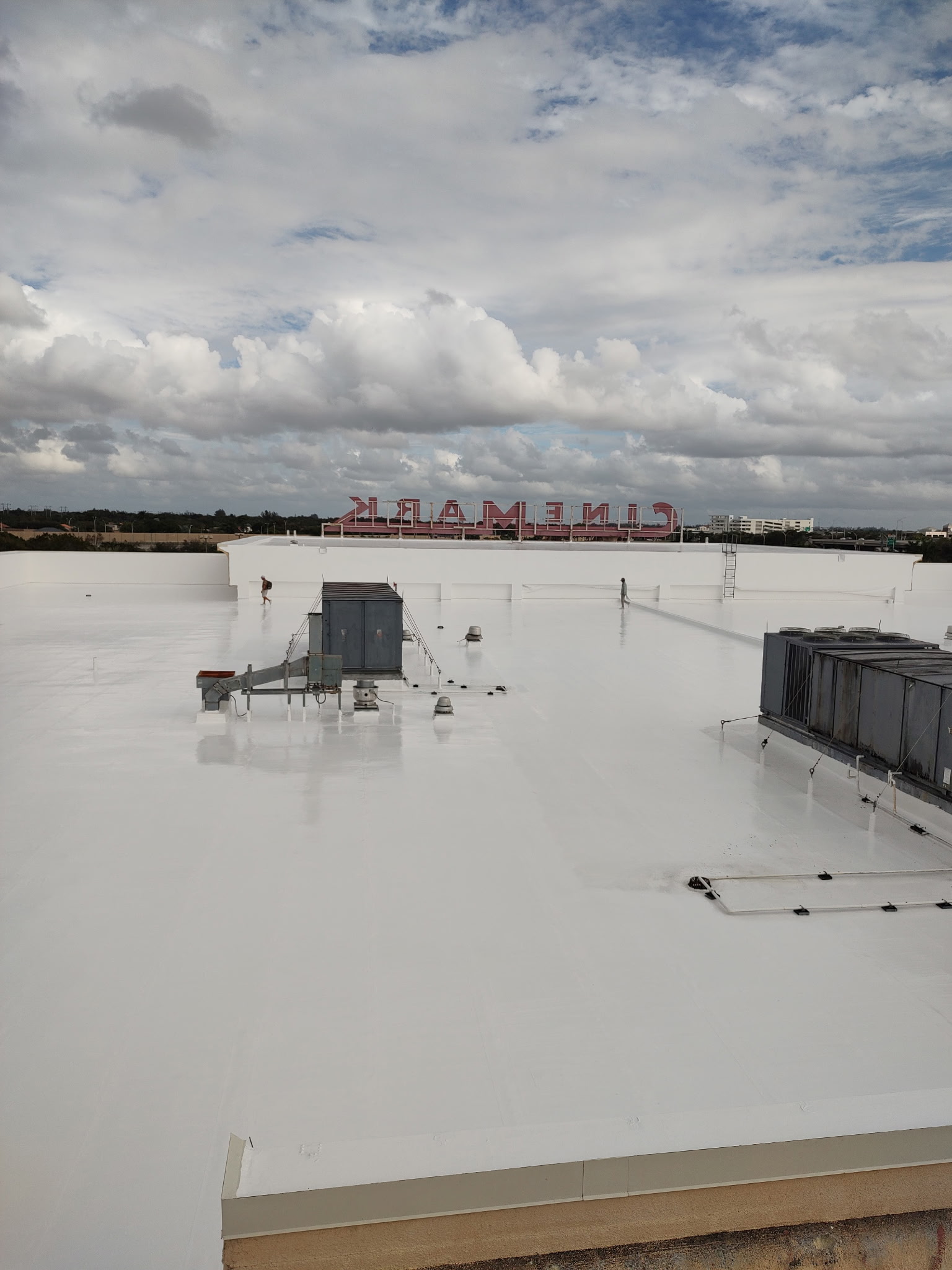 Metal roof coating application